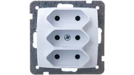 Gniazdka elektryczne - Ospel elektro Gniazdo Potrójne EURO - Karo GP-3S/M/00 - miniaturka - grafika 1