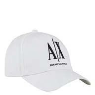 Czapki damskie - A|X ARMANI EXCHANGE Męska czapka z daszkiem z logo, biały, rozmiar uniwersalny - miniaturka - grafika 1