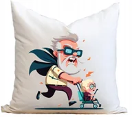 Poszewki na poduszki - PODUSZKA JASIEK I POSZEWKA NA DZIEŃ BABCI DZIADKA PREZENT 40x40 - miniaturka - grafika 1