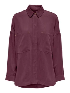 ONLY Koszula sztruksowa w kolorze bordowym - Koszule damskie - miniaturka - grafika 1