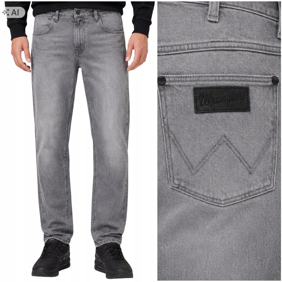 Wrangler River regular tapered Fresh Water szare spodnie jeansowe W32 L32