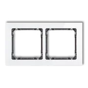 Klawisze i ramki - Karlik Ramka podwójna DECO efekt szkła biały/grafit - miniaturka - grafika 1