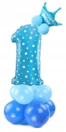 Baby shower i roczek - PAL Zestaw balonów na roczek niebieski - 15 szt. 400135 - miniaturka - grafika 1