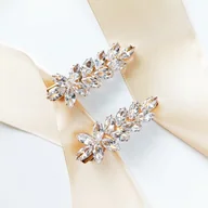 Ozdoby do włosów - ELEGANCKIE błyszczące klipsy do włosów spinki komplet 2 złote ozdoby glam - miniaturka - grafika 1