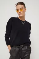 Swetry damskie - Superdry sweter z domieszką wełny damski kolor czarny - miniaturka - grafika 1