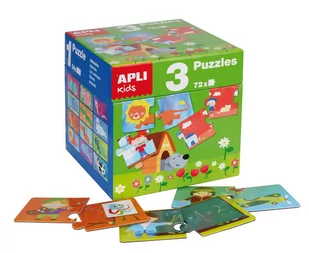 Apli Kids Zestaw Puzzli dla dzieci 3w1 Kids - Puzzle - miniaturka - grafika 1
