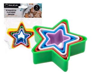 Foremki plastikowe do wykrawania ciastek gwiazda 5 sztuk - Formy do ciast - miniaturka - grafika 1