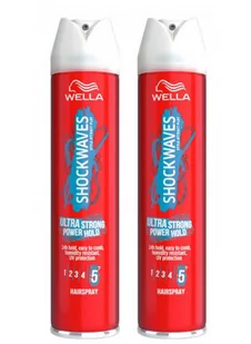Wella Shockwaves, dwupak lakieru do włosów Ultra Strong Power Hold, 2x250ml - Kosmetyki do stylizacji włosów - miniaturka - grafika 1