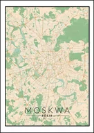 Plakaty - Galeria Plakatu, Plakat, Moskwa Mapa Kolorowa, 50x70 cm - miniaturka - grafika 1