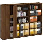 Zestawy mebli biurowych - B2B Partner Zestaw szaf MIRELLI, Typ VIII - orzech 437570 - miniaturka - grafika 1