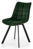 Krzesła - Komplet Ciemnozielonych Pikowanych Krzeseł Do Kuchni 4 Szt. N1-L93 - miniaturka - grafika 1