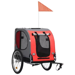 vidaXL VidaXL Przyczepka rowerowa dla psa czerwono-czarna 91765 - Sprzęt podróżny i transportery dla psów - miniaturka - grafika 1