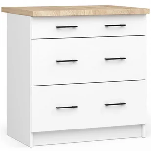 Biała komoda kuchenna z blatem i szufladami 80 cm S7-G52 - Szafki kuchenne - miniaturka - grafika 1
