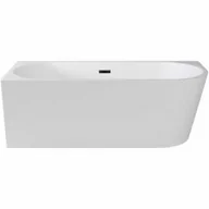 Wanny - Besco ZOYA wanna wolnostojąca przyścienna lewa / prawa / maskownica syfonu z przelewem czarna #WAS-170-ZLC #WAS-170-ZLC - miniaturka - grafika 1