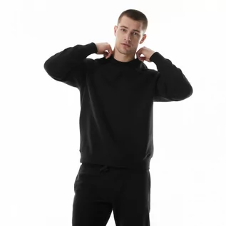 Bluzy sportowe męskie - Męska bluza dresowa nierozpinana bez kaptura Champion Crewneck Hooded Sweatshirt - czarna - CHAMPION - grafika 1