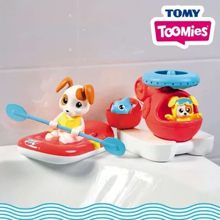 Toomies Toomies E73307C Tomy Sea zestaw pływający helikopter i tratwa ratunkowa  wirnik do wody  zdmuchawka do kąpieli dla dzieci  od 12 miesięcy E73307C - Samoloty i helikoptery - miniaturka - grafika 1