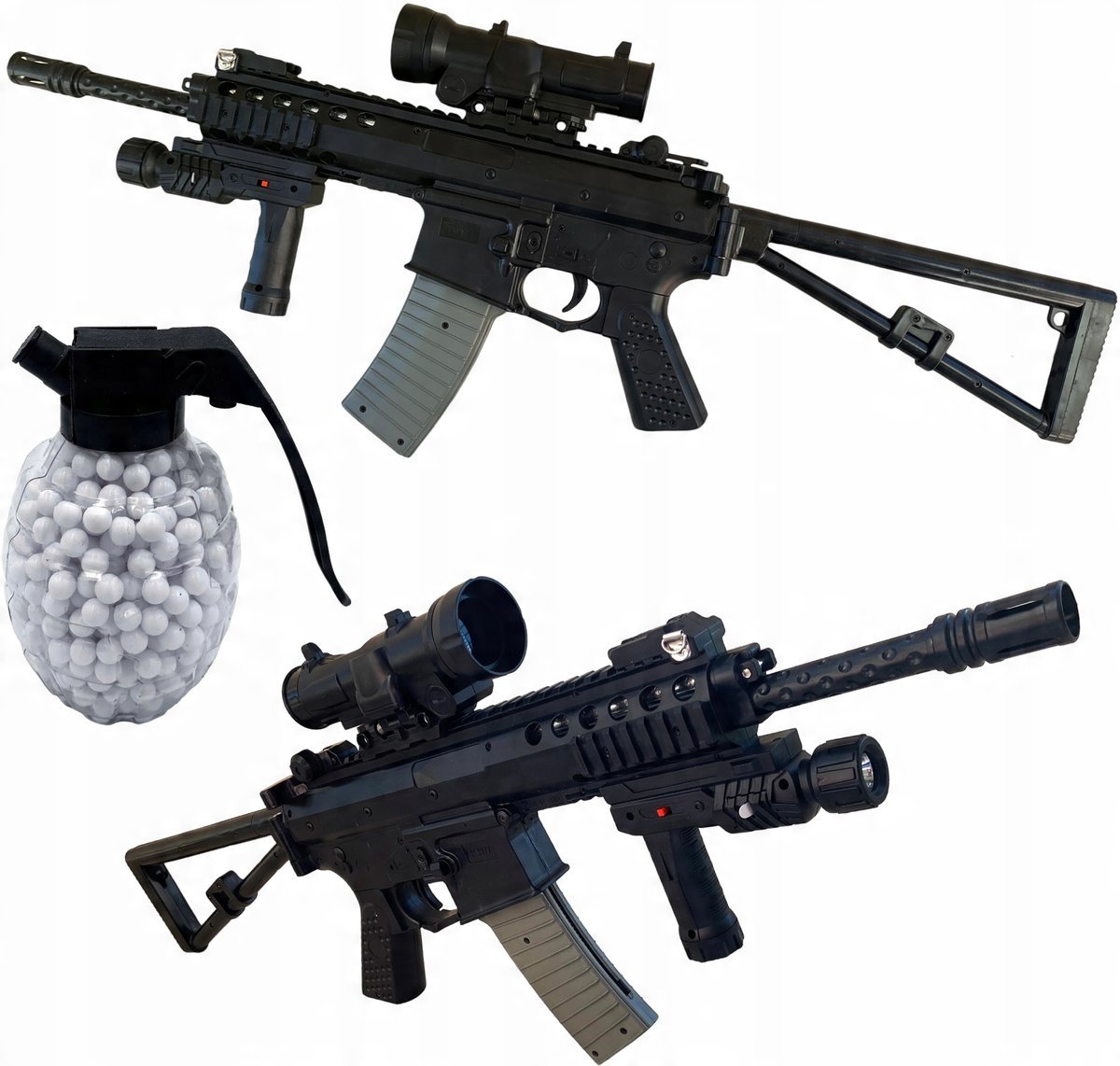 Karabin na kulki plastikowe duży atrapa broni ze składaną kolbą
