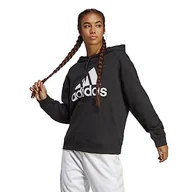 Swetry damskie - adidas Damski sweter z kapturem W Bl Ft O Hd, czarny/biały, HR4934, XS - miniaturka - grafika 1