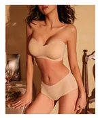 Biustonosze - Bezszwowy biustonosz bez ramiączek - Beżowy S - miniaturka - grafika 1