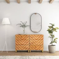 Szafki nocne - vidaXL Komody, 2 szt., brązowo-czarne, 60x33,5x75 cm, drewno mango - miniaturka - grafika 1