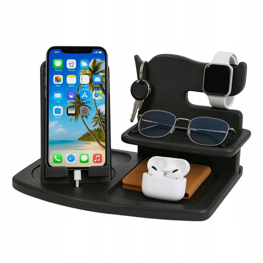 DREWNIANY STOJAK NA AKCESORIA ORGANIZER TACA WYSTAWOWA - PIĘKNY PREZENT