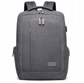 Torby na laptopy - Plecak Biznesowy Męski na Dokumenty Laptopa 15,6 Elegancki Szary Exton - miniaturka - grafika 1