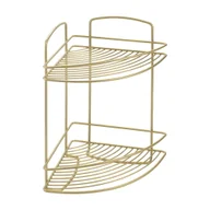 Półki łazienkowe - Narożna stalowa półka łazienkowa w kolorze złota Onda – Metaltex - miniaturka - grafika 1