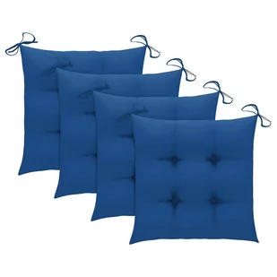 Poduszki na krzesła, 4 szt., niebieskie, 50x50x7 cm, tkanina - Poduszki na krzesła - miniaturka - grafika 1