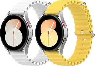 2x PASEK DO ZEGARKA ŻÓŁTY BIAŁY SILIKON Samsung Galaxy Watch/Amazfit 20mm - Akcesoria do smartwatchy - miniaturka - grafika 1