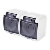 Gniazdka elektryczne - Gniazdo pojedyncze z uziemieniem dymne HydroLuxe białe - miniaturka - grafika 1