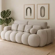 Sofy i kanapy - Sofa z Funkcją Spania COTONN Rozkładana Beżowa Nowoczesna - miniaturka - grafika 1