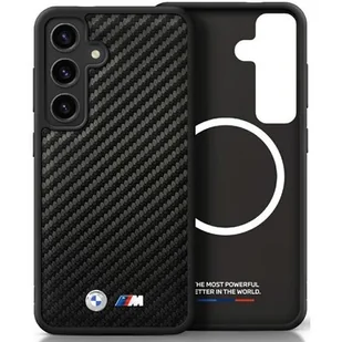 Etui BMW Leather Carbon MagSafe do Samsung Galaxy S25 Czarny - Etui i futerały do telefonów - miniaturka - grafika 1