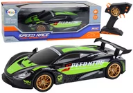 Zabawki zdalnie sterowane - Auto sportowe R/C 1:10 zielono-czarne Leantoys - miniaturka - grafika 1