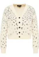 Swetry damskie - aleva Damski kardigan 11019452-AL04, wełniany biały srebrny, XS/S, Wełna biała, srebrna, XS-S - miniaturka - grafika 1