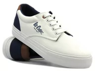 Trampki męskie - Wygodne trampki męskie - Lee Cooper LCW-24-02-2140, białe - miniaturka - grafika 1