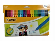Przybory szkolne - KOLOROWE FLAMASTRY PISAKI BIC Z CIENKĄ KOŃCÓWKĄ 24 RÓŻNE KOLORY DLA DZIECI - miniaturka - grafika 1
