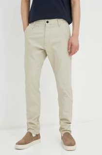 Spodnie męskie - G-Star Raw spodnie męskie kolor beżowy w fasonie chinos - grafika 1