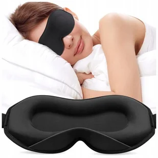 Opaska Na Oczy Do Spania Maska 3d Regulowana Lekka 100% Zaciemnienia Czarna - Akcesoria do bielizny - miniaturka - grafika 1