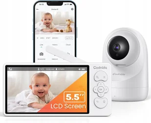 Monitor Niania Elektroniczna Profesjonalna Codnida 5,5" 2K HD Bezpieczne - Elektroniczne nianie i monitory oddechu - miniaturka - grafika 1