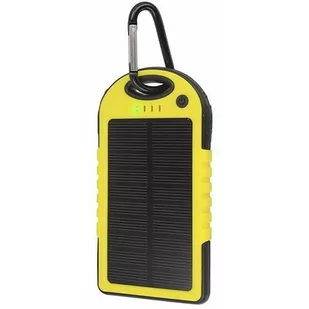 TelForceOne Power bank solarny Setty 5000 mAh żółty GSM036557 - Powerbanki - miniaturka - grafika 1