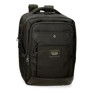 Torebki damskie - Pepe Jeans Leighton Bagaż- Torba kurierska Mężczyzna, czarny, Talla única, Podwójny plecak Adaptacyjny Komora - miniaturka - grafika 1