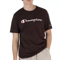 Koszulki męskie - Koszulka Champion Embroidered Script Logo 219206-MS548 - brązowa - miniaturka - grafika 1