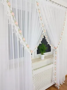 ELEGANCKA FIRANA GOTOWA Z GIPIURĄ DO SALONU POKOJU DŁUGA WOAL 400X250CM - Firany - miniaturka - grafika 1