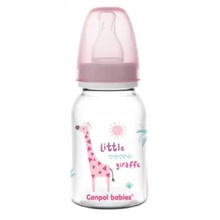 CANPOL BABIES Butelka wąska 120ml Africa Różowa żyrafa 0m+ 59/100 - Kubki dla dzieci - miniaturka - grafika 1