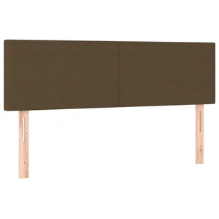 Lumarko Zagłówek do łóżka z LED, ciemnobrązowy, 144x5x78/88 cm, tkanina - Inne meble do sypialni - miniaturka - grafika 5