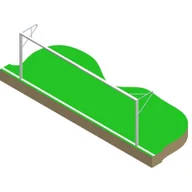 Piłka nożna - Aluminiowa bramka do piłki nożnej, 6 x 2,10 m, do wkopania w ziemię - miniaturka - grafika 1