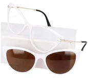 Okulary korekcyjne, oprawki, szkła - Damskie okulary zerówki z nakładką polaryzacyjną - miniaturka - grafika 1