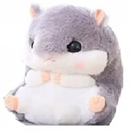 Koce i narzuty dla dzieci - SMUKEE Maskotka koc 2w1 SZARY CHOMIK przytulanka z kocykiem 100 x 150 cm - miniaturka - grafika 1