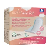Podpaski - Masmi SilverCare Soft ultracienkie bawełniane podpaski na dzień ze skrzydełkami 10szt. - miniaturka - grafika 1