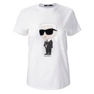 Koszulki i topy damskie - Damska Koszulka z krótkim rękawem KARL LAGERFELD IKONIK 2.0 KARL T-SHIRT 230W1700-100 – Biały - miniaturka - grafika 1